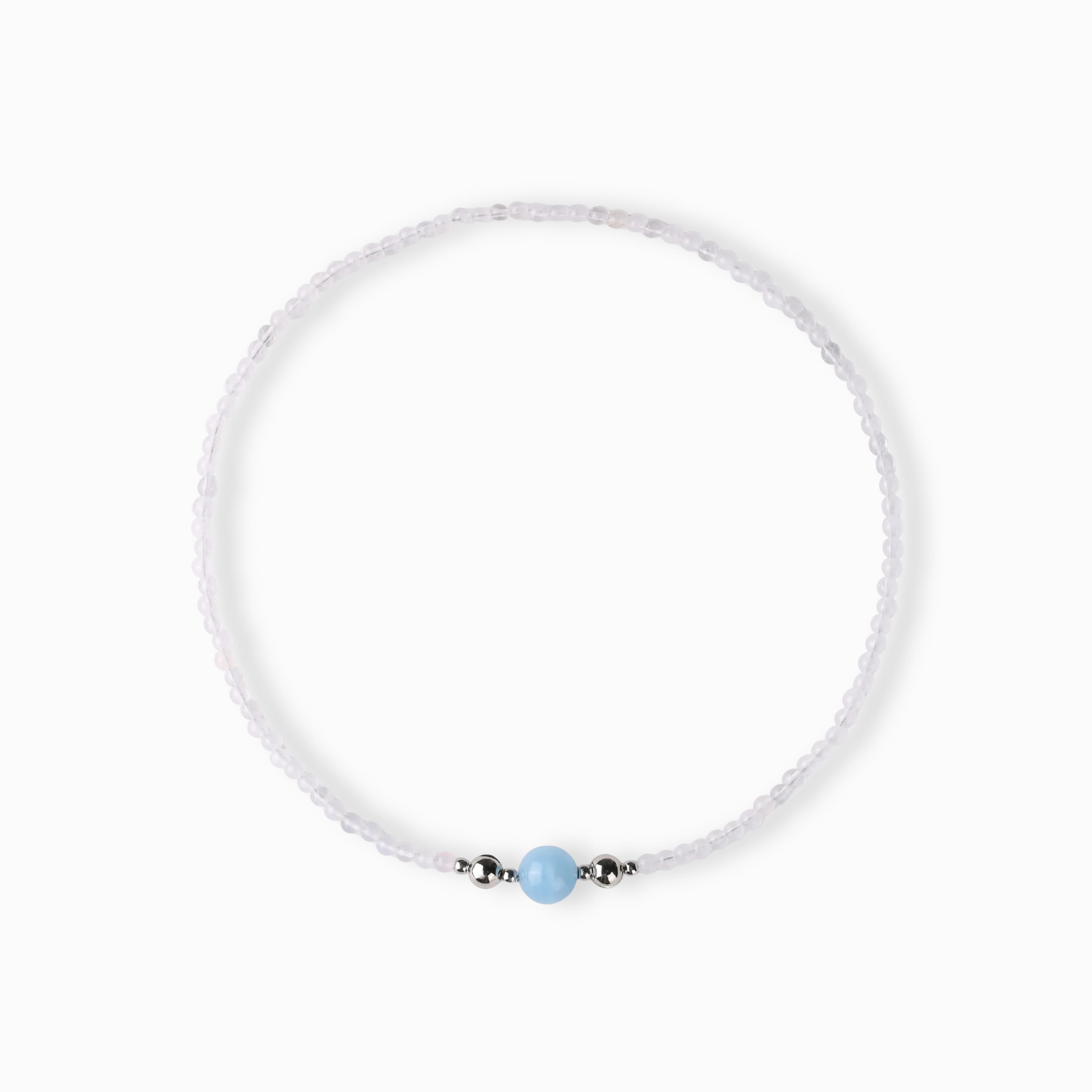 White Jade Aquamarine Magnetic Necklace Set with modular magnetic styling, product view