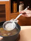 304 Stainless Steel Fine Mesh Strainer Multi-functional Sieve Colander with Handle Fat Skimmer Spoon Kitchen Gadget for Oil Filter Skimming Grease Foam