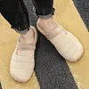 Unisex Winter Wool Casual Warm Anti-Slip Lazy Half-Slipper Shoes