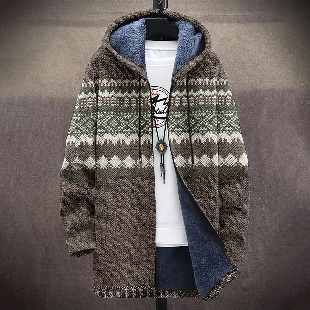 Vintage Knitted Jacquard Pattern Cozy Cardigan Sweater