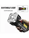 5COB+LED 500LM Portable Flashlight USB Rechargeable Power Display Torch
