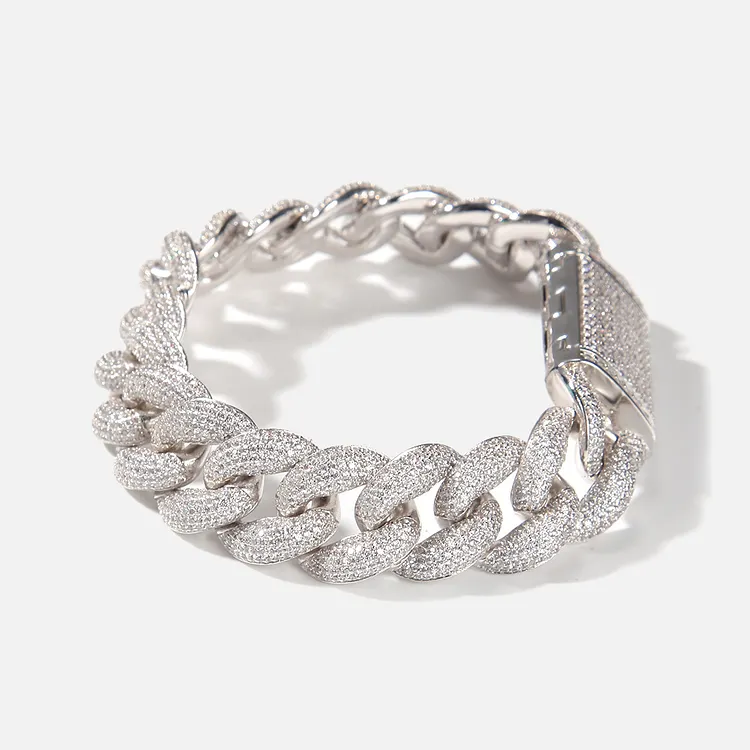Iced Out Miami Cuban Bracelets 18MM Hip Hop Bling Bling
