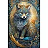 Diamond Painting-DIY Full Round Drill Black Wolf(40*60CM)
