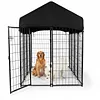 [US Local Warehouse] Outdoor Secure Wire Crate Kennel Anti-Rust Metal Dog Cage for Medium Small Dogs