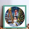 >SALE<Full Embroidery Eco-cotton Thread 11CT Printed Xmas Snowman Cross Stitch 40x40cm