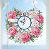 (US Local)Acrylic Special Shape Flowers 5D Diamond Painting Clock Art Craft for Home Decor