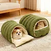 Warm Enclosed Cat Bed Cozy Plush Cats Tent Calming Pet Nest Cave for Cats Dogs