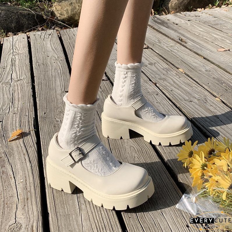 Women Shoes Womens Platform Heels Mary Janes Shoes High Heels Leather Shoes Round Toe Patent Leather Gothic Lolita Thick 927