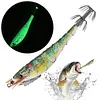 Luminous Wood Shrimp Fishing Lure Steel Wire Squid Jig Shrimp Bait for Saltwater