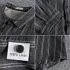 Casual Striped Washed Linen Breathable 3/4 Sleeve Vacation Shirt