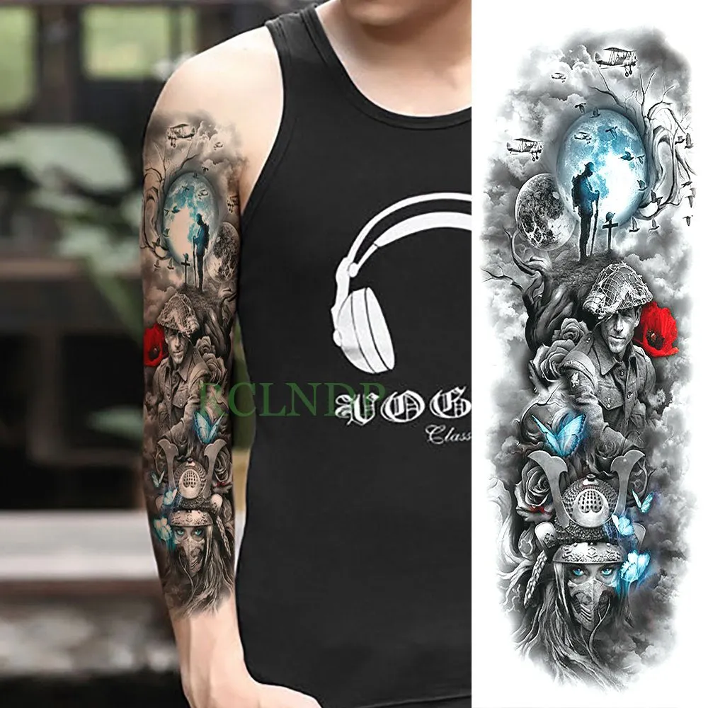 Waterproof Temporary Tattoo Sticker dragon Chinese style full arm fake tatto flash tatoo big size sleeve tato for men women