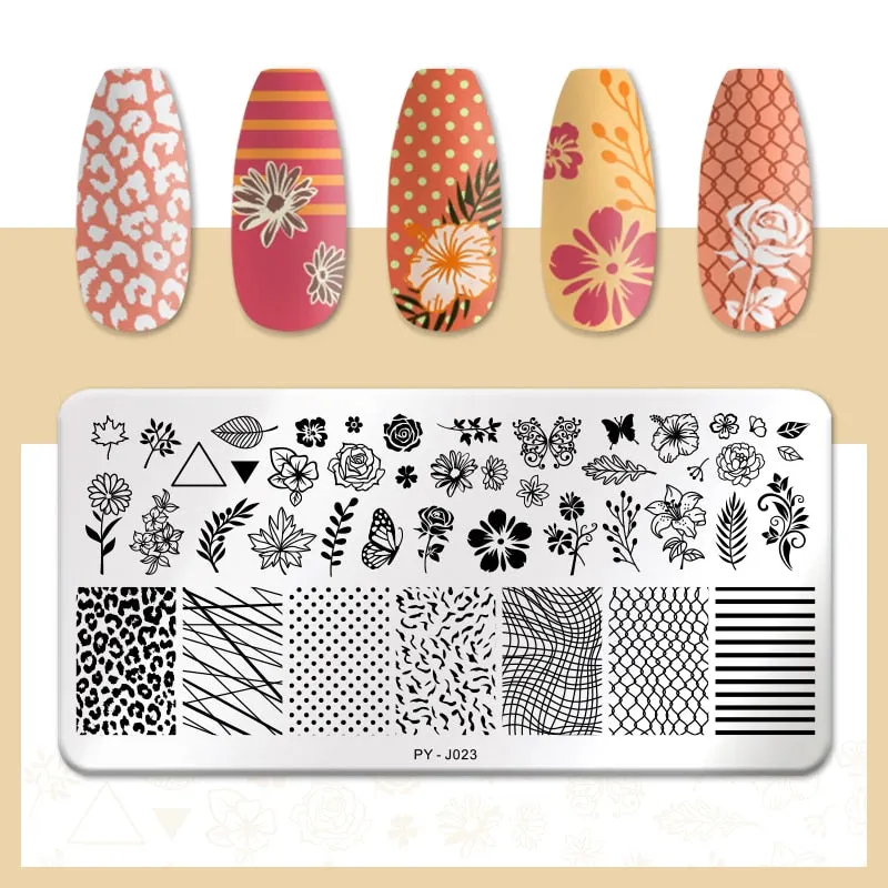PICT YOU  Nail Stamping Plates Line Pictures Stencil Stainless Steel Nail Design for Printing Nail Art Image Plate Tool-Nail Inspo
