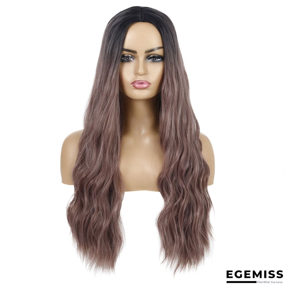 Wavy Curly Hair Ladies Wig Headgear Gradient Long Curly Hair | EGEMISS
