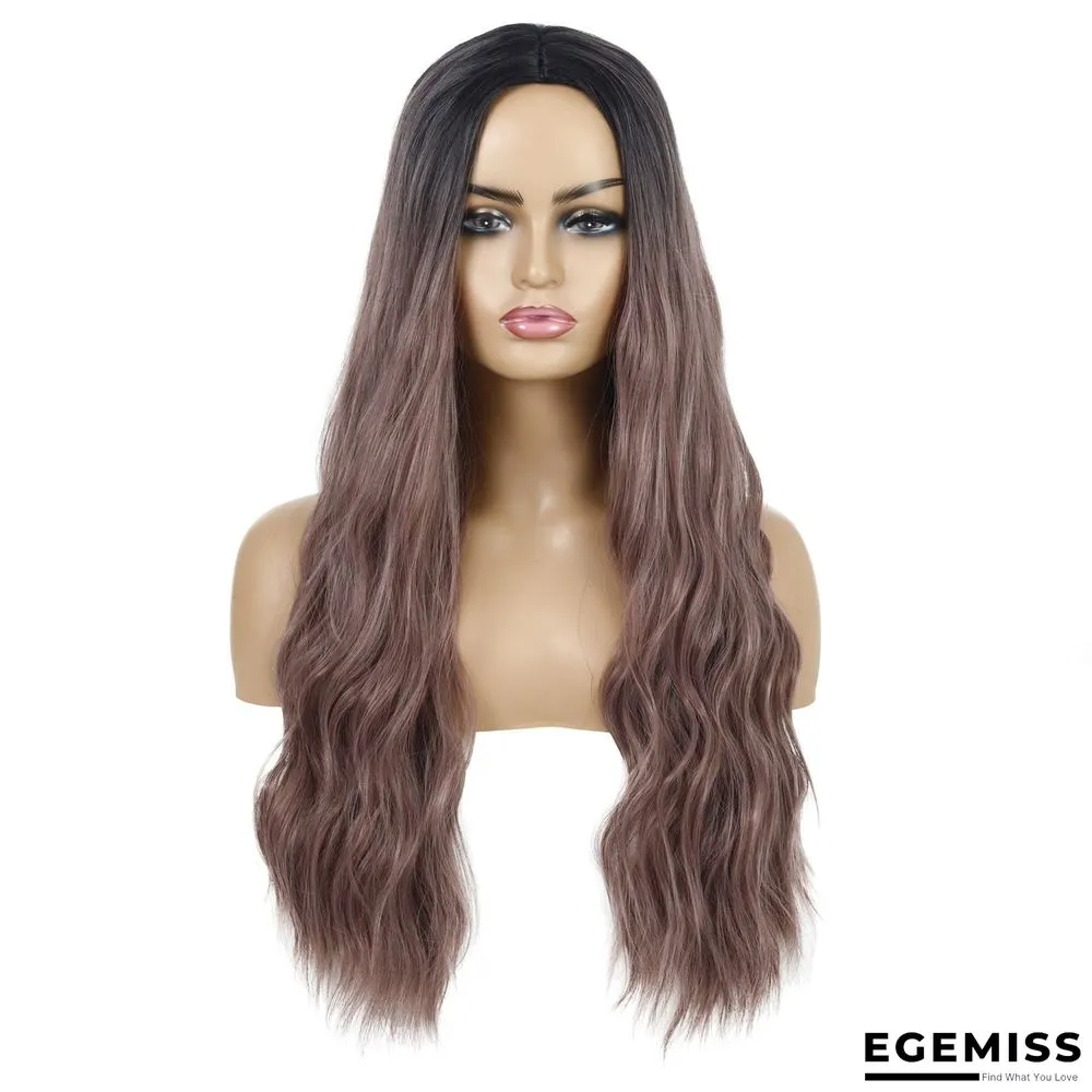 Wavy Curly Hair Ladies Wig Headgear Gradient Long Curly Hair | EGEMISS