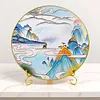 DIY Cloisonne Enamel Painting Kit for Adults Beginners Gift Home Decor Filigree Enamel Art Making Set with Bracket 30x30cm