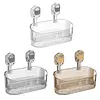 No-Drill Bathroom Suction Storage Box Reusable Multi Functional Suction Cup Shelf Detachable Transparent Storage Hanging Basket for Shampoo Conditioner Soap