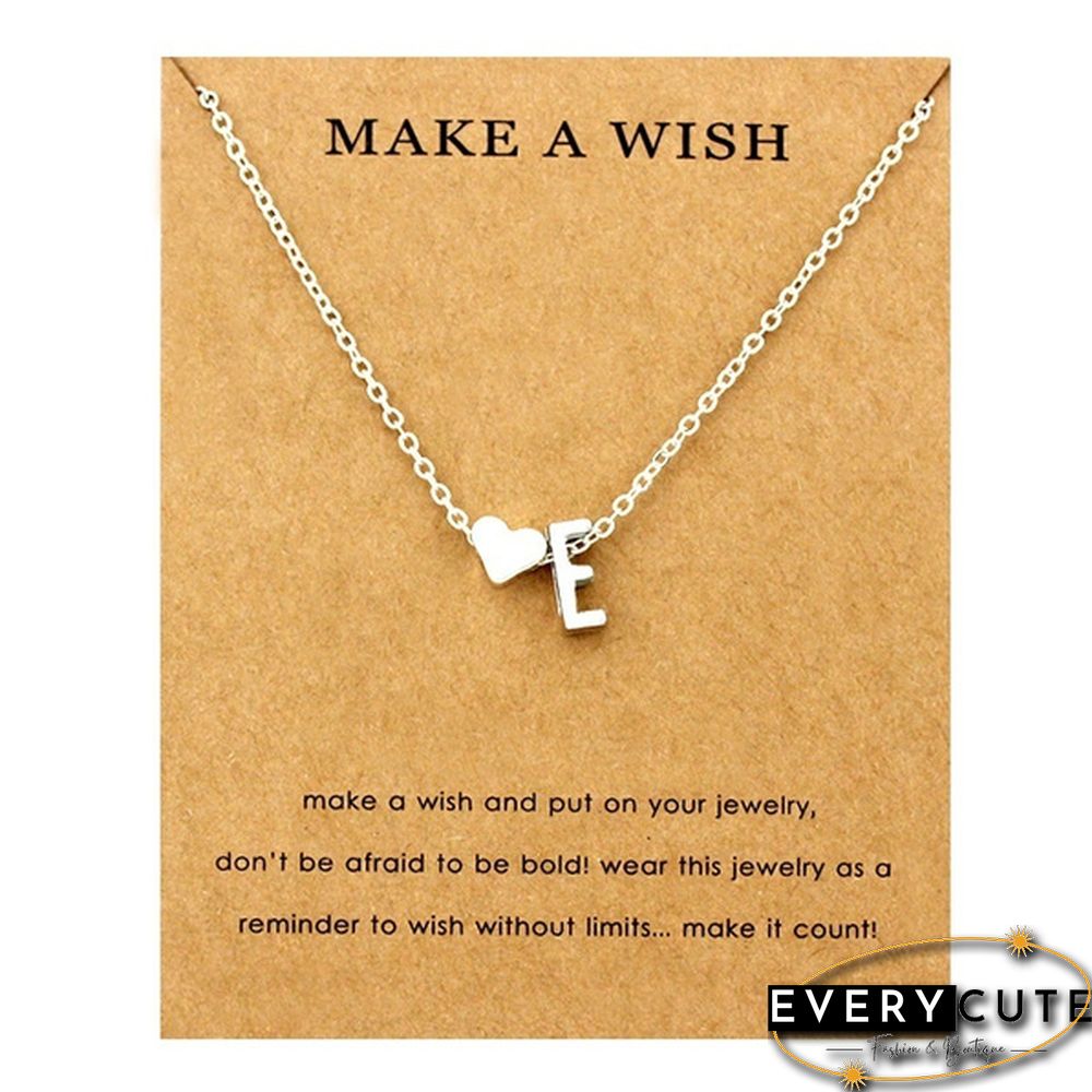 Fashion 26 Letters Sweater Chain Necklace Tiny Love Heart Pendants for Women Collier Lovers Gift Choker Necklace Pendant Gifts Jewelry Friendship Gifts