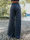 Casual Simple Long Sleeves+Wide Leg Suits