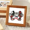 16pcs Cartoon DIY Mini Round Diamond Painting for Table Decor No Frame15x15cm