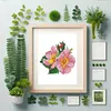 12pcs Flower DIY Mini Round Diamond Painting Set Decor No Frame 15x18cm