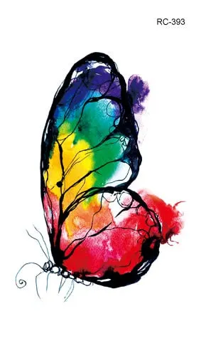 52 Kinds Watercolor Animals Fake Tattoos Temporary Cat Flamingo Wolf Whale Fox Butterfly Waterproof Tatto Stickers Small Size