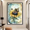 (Big Size)Bee On Sunflower - 11CT Stamped Cross Stitch - 40*60cm - Animal