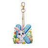 (US Local)PET Double Sided Special Shaped Easter Alphabet DIY Diamond Painting Keychain
