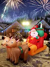 Christmas Inflatable Santa Claus on Reindeer Sleigh for Party Lawn Outdoor Yard