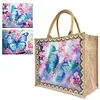 Diamond Painting Garden Butterfly Linen Tote Bag Replaceable Canvas for Women