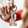 (US Local)PET Double Sided Special Shaped Easter Alphabet DIY Diamond Painting Keychain