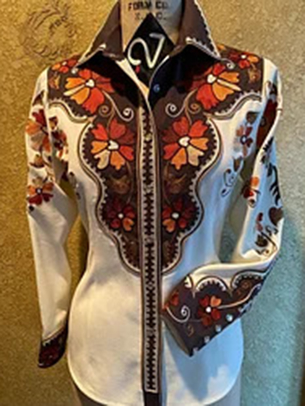 Western Style Position Print Women's Top Shirt