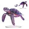 (US Local)5D DIY Special Shape Diamond Painting Desk Ornament Purple Animals Decor Kit