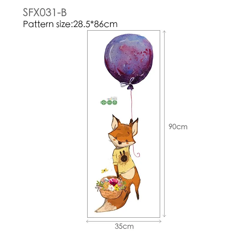 Animal Cartoon Wall Stickers For Kids Rooms Balloon Bunny Decorative 3D Wall Stickers For Children Rooms Large Kids Wall Decals