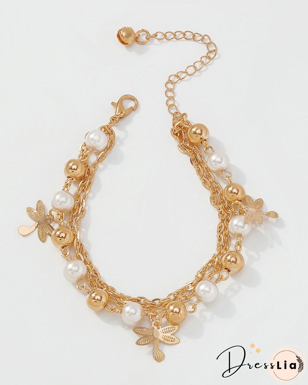 Vintage Baroque Pearl Anklet Women's Alloy Multilayer Foot Ornament
