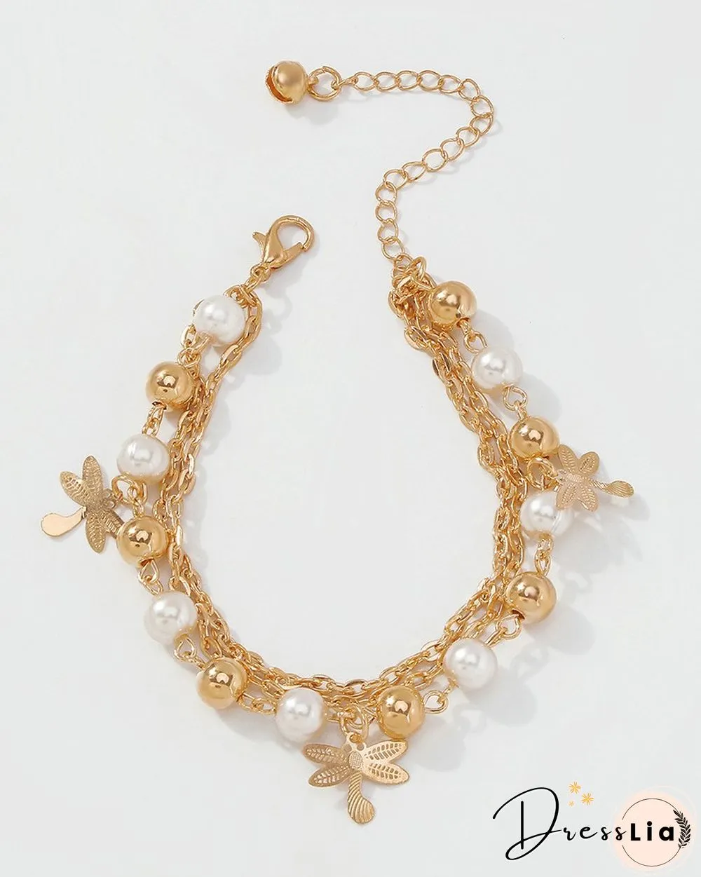 Vintage Baroque Pearl Anklet Women's Alloy Multilayer Foot Ornament