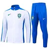 2024 Brazil Half-Pull Training Suit Off-White Soccer Shirt