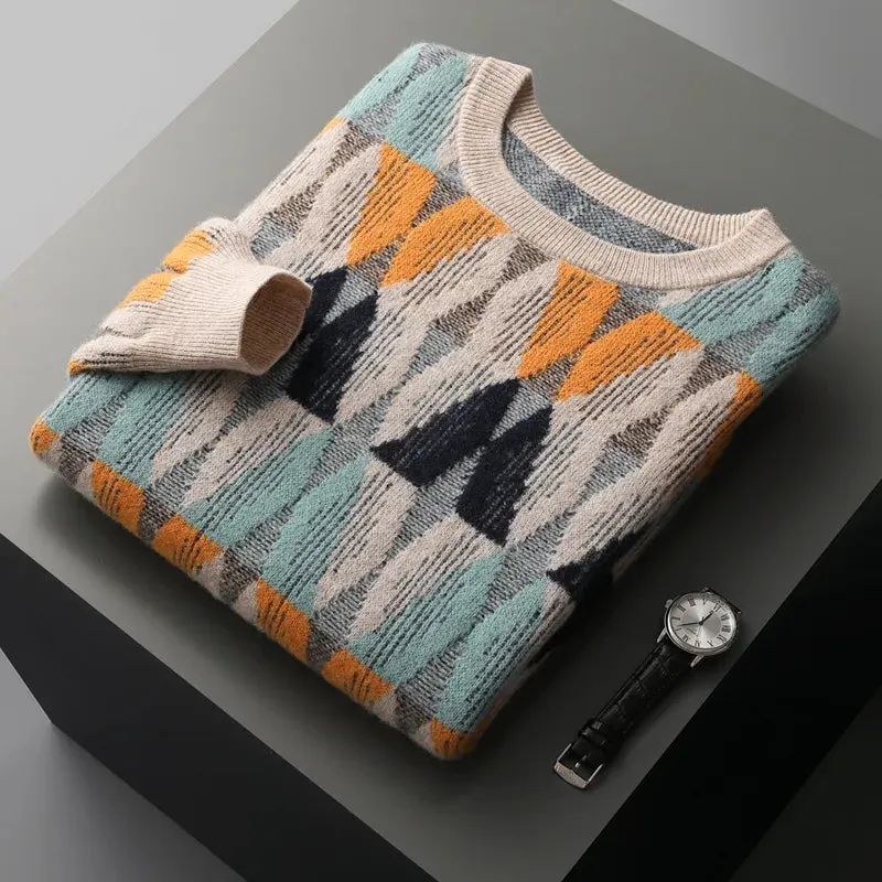 Jacquard 100% Merino Wool Sweater
