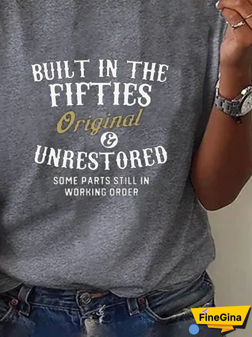Casual Loose Text Letters Crew Neck Short Sleeve T-Shirt
