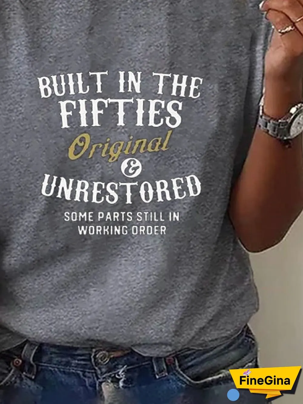 Casual Loose Text Letters Crew Neck Short Sleeve T-Shirt