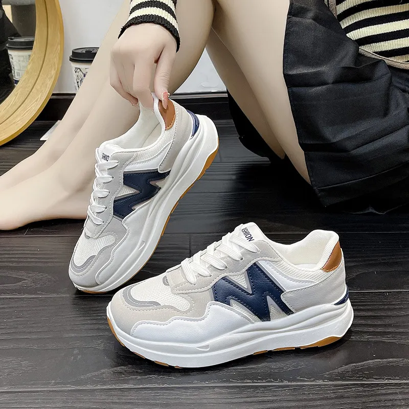 Churchf Churchf Korean Dad Shoes Female 2024 Spring And Summer Students Breathable Sports Forrest Gump Shoes Fashion Platform Heighten Casual Shoes