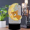 5D DIY Diamond Painting 7 Color Night Light Lamp Home Decoration Ornament Gift Kit(Moon Bear)