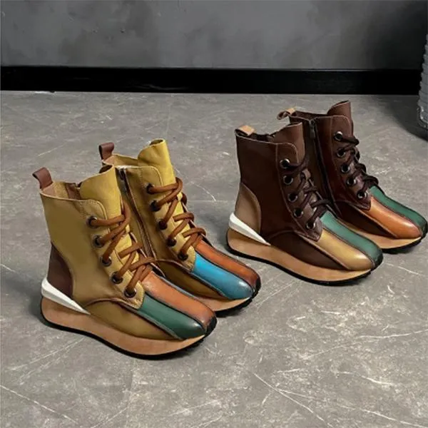 Women's Patchwork Athletic Boots