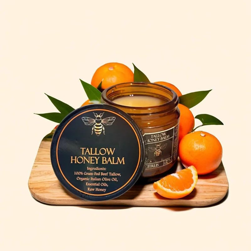 Organic Grass-Fed Beef Tallow Balm With Raw Honey
