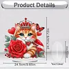 Acrylic Red Rose Cat - 5D DIY Craft Ornament