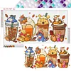 (Big Size)Winnie The Pooh Drinks-Full Round Diamond Painting 70*40CM