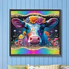Flower Cow - Round AB Drills Diamond Painting(50*45cm)