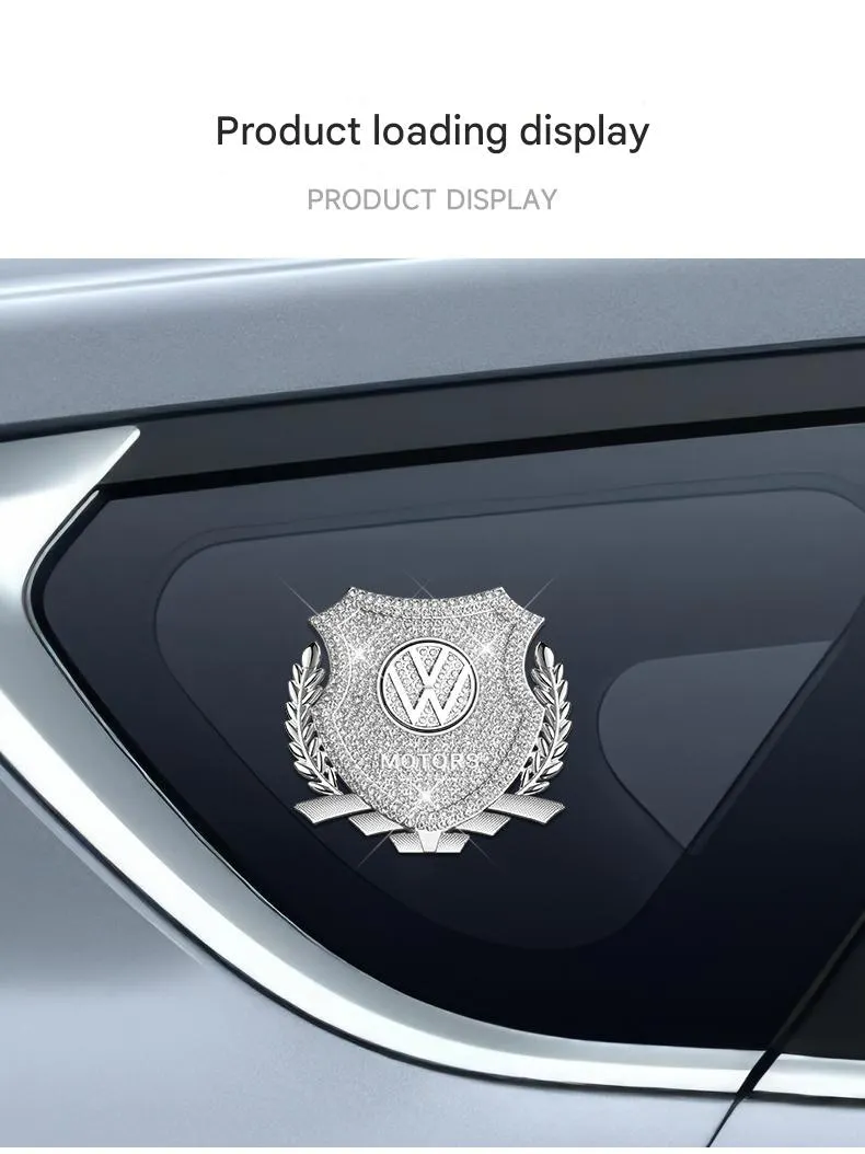 Car exterior modification rhinestone metal car emblem stickers（2PCS）