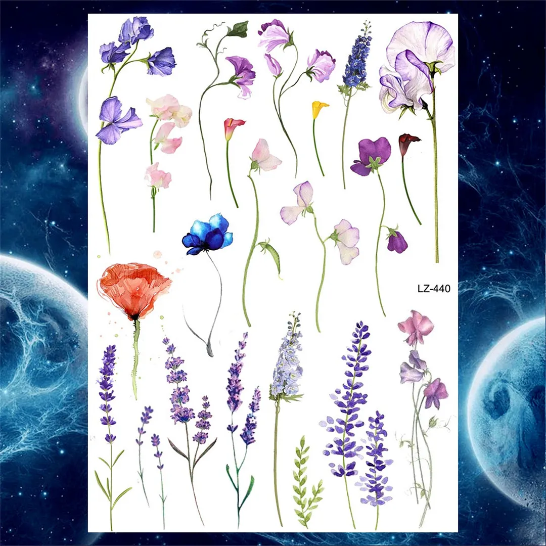 Sexy Girl 3D Flower Rose Temporary Tattoos For Women Black Dreamcatcher Tattoo Sticker Realistic Fake Peony Large Tatoos Paste