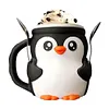 Cute Penguin Cow Leak Proo Ice Cream Pint Containers for Gathering Party Picnic