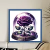 Purple Rose-11CT Stamped Cross Stitch 50*50cm/19.69*19.69in